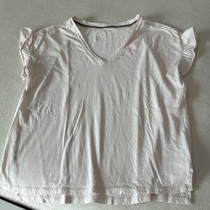 Anthropologie pilcro flutter sleeve Shirt Sz M cream